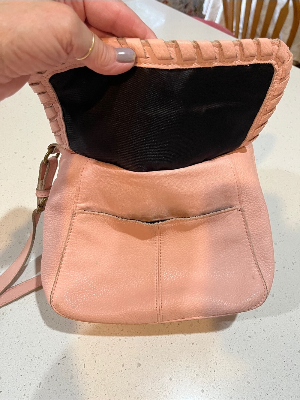 The Sak Blush Pink Leather Crossbody with Braided Flap - Picture 8 of 8